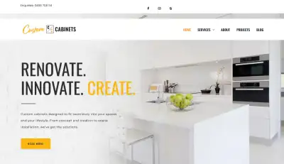 Custom Cabinets website preview